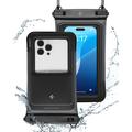 Spigen A611P Étui flottant universel étanche - IPX8/30m, 2-Pack - Noir mat