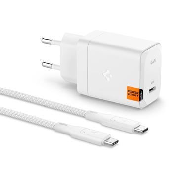 Spigen ArcStation Pro GaN-651 Chargeur mural 65W avec câble Type-C - Blanc