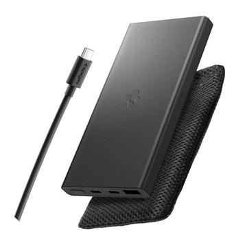 Spigen Essential EA2210 Banque d\'alimentation 10000mAh avec 2 ports USB-C et USB-A - Noir