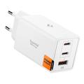 Spigen Essential EE673EU Chargeur mural rapide à 3 ports 67W - Blanc