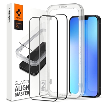 Protecteur d\'Écran iPhone 13 Pro Max/14 Plus Spigen Glas.tR AlignMaster FC - Noir