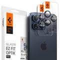 Protecteur d'Objectif iPhone 14 Pro/14 Pro Max/15 Pro/15 Pro Max Spigen Glas.tR Ez Fit - Titane bleu