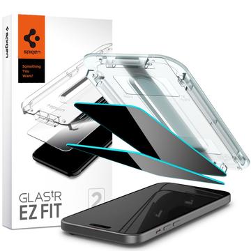 Protecteur d\'Écran iPhone 15/16 Spigen Glas.tR Ez Fit Privacy - 2 Pièces