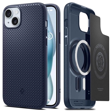 Coque Hybride iPhone 15 Spigen Mag Armor - Bleu Marine