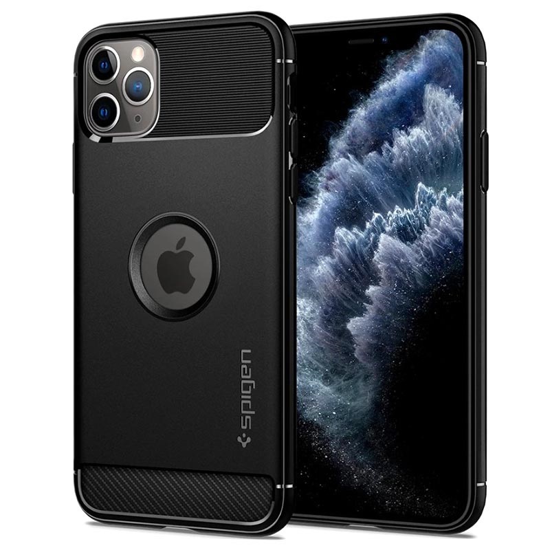 Coque iPhone 11 Pro Max en TPU Spigen Rugged Armor Noir