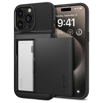 Coque iPhone 15 Pro Max Spigen Slim Armor CS - Noire