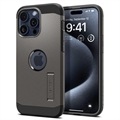 Coque iPhone 15 Pro Spigen Tough Armor Mag - Métal Foncé