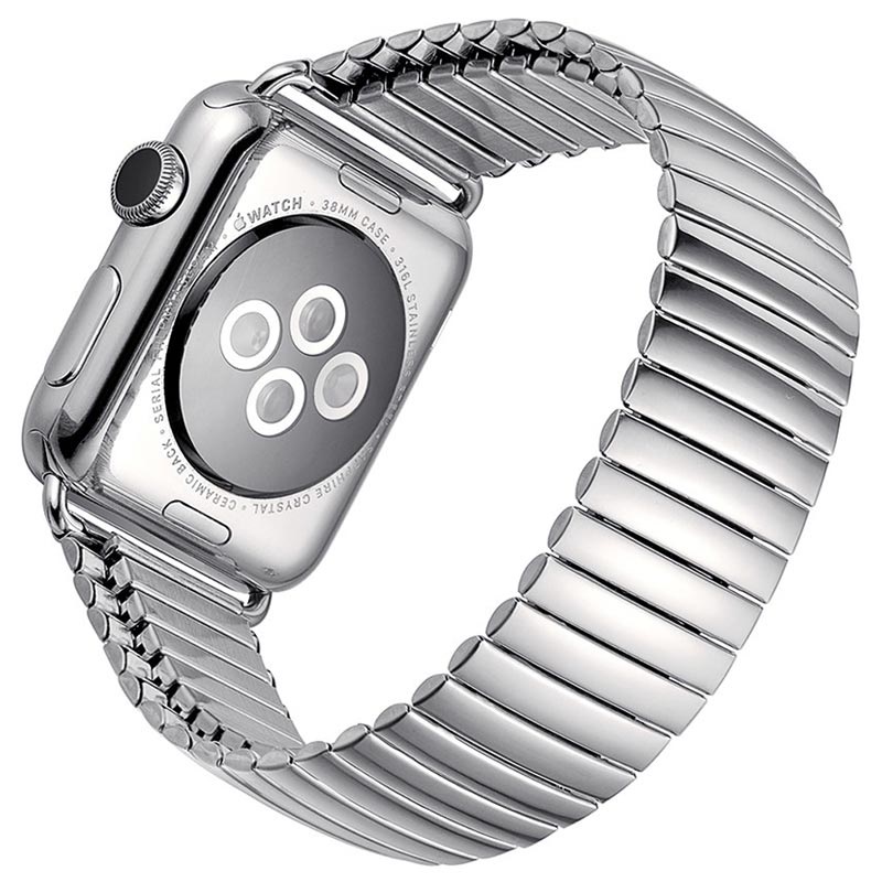 Apple Watch Series 7 - Boîtier en acier inoxydable argent, Bracelet Sport  Lumière stellaire
