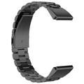 Bracelet en acier inoxydable pour Garmin QuickFit 22mm / Garmin Fenix 7 / 7 Pro / 6 Three Beads Watch Band - Noir