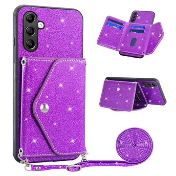 Coque avec Porte-Cartes Samsung Galaxy A14 Stardust - Violete