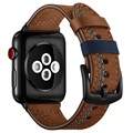 Bracelet Apple Watch Series 9/8/SE (2022)/7/SE/6/5/4/3/2/1 en Cuir Cousu - 41mm/40mm/38mm - Marron