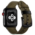 Bracelet Apple Watch Series Ultra 2/Ultra/9/8/SE (2022)/7/SE/6/5/4/3/2/1 en Cuir Cousu - 49mm/45mm/44mm/42mm - Vert