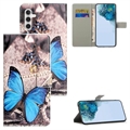 Étui Portefeuille Samsung Galaxy A34 5G - Série Style - Papillon Bleu