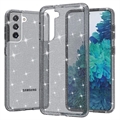 Coque Hybride Samsung Galaxy S21 5G - Série Stylish Glitter - Grise