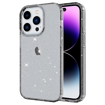 Coque iPhone 14 Pro en TPU Série Stylish Glitter - Noire