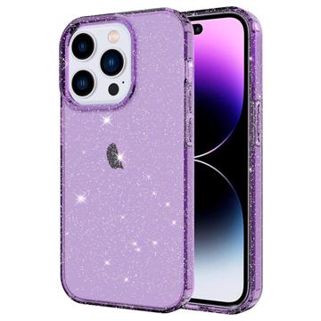 Coque iPhone 14 Pro en TPU Série Stylish Glitter - Violet