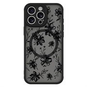 Coque iPhone 15 Pro Max magnétique protectrice - Fleurs d'encre