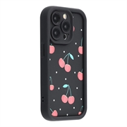 Coque TPU antichoc élégante iPhone 14 Pro avec bords relevés - noire / cerises