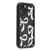  Coque TPU antichoc élégante iPhone 15 avec bords relevés - Noire / Gros nœud