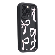  Coque TPU antichoc élégante iPhone 15 Pro Max avec bords relevés - Noire / Gros nœud