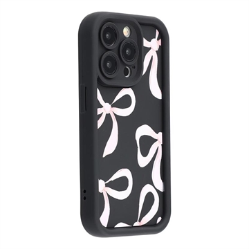  Coque TPU antichoc élégante iPhone 15 Pro Max avec bords relevés - Noire / Gros nœud
