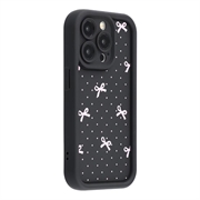 Coque TPU antichoc iPhone 15 Pro Max avec bords surélevés - Noire / Noeud à pois