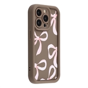Coque TPU antichoc élégante iPhone 15 Pro Max avec bords relevés - Marrone / Gros nœud