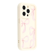 Coque TPU antichoc élégante iPhone 15 Pro Max avec bords relevés - Blanche / Gros nœud