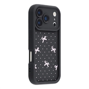 Coque TPU antichoc iPhone 17 Pro avec bords surélevés - Noire / Noeud à pois