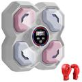 T-9612 Appareil de boxe musical intelligent pour enfants avec 9 vitesses et gants - Blanc
