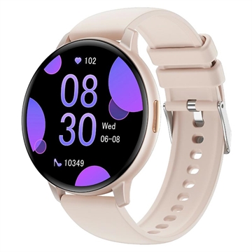 Montre connectée T6 Fitness avec appels Bluetooth et cardiofréquencemètre - 1.38" - Rose