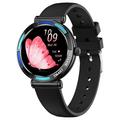 Montre connectée T9 avec capteur de fréquence cardiaque pour femme - 1.27" - Noir