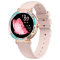 Montre connectée T9 avec capteur de fréquence cardiaque pour femme - 1.27" - Rose