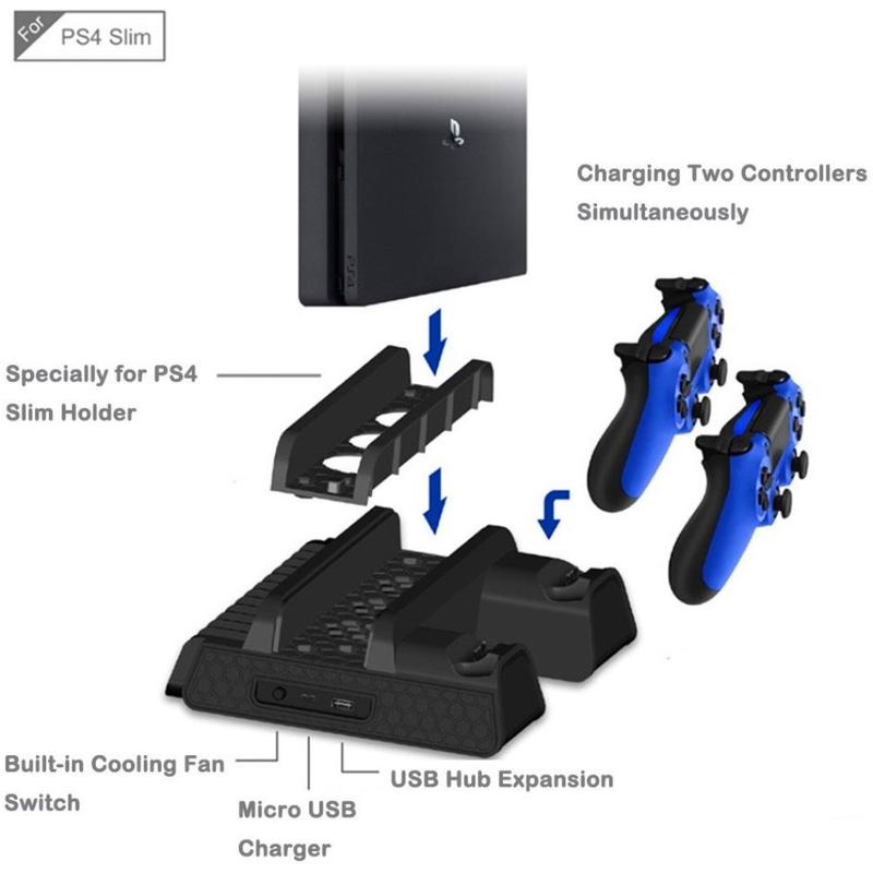 PS4/PS4 Slim/PS4 PRO Support Vertical Avec Ventilateur De