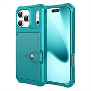 Coque iPhone 17 Pro Max en TPU avec Porte-Cartes - Turquoise