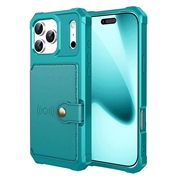 Coque iPhone 17 Pro en TPU avec Porte-Cartes - Turquoise