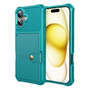 Coque iPhone 17 en TPU avec Porte-Cartes - Turquoise