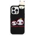 Coque iPhone 14 Pro en TPU 3D Figure Série - Deux Pandas