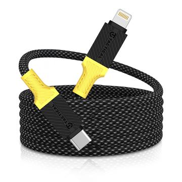 Câble Tactical MagRope USB-C vers Lightning - Câble de charge rapide durable - 1m - Noir / Jaune