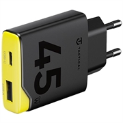 Chargeur rapide Tactical Minimi 45W CA GaN - USB-C, USB-A - Noir / Jaune