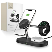 Tech-Protect A12 3-en-1 MagSafe Wireless Charger 15W avec lampe LED intégrée - Noir