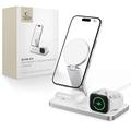 Tech-Protect QI15W-A47 Chargeur sans fil MagSafe 3-en-1 pliable - Blanc