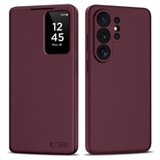 Étui à rabat Samsung Galaxy S26 Ultra Smart Clear View avec fente pour carte - Mûre