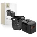 Tech-Protect TA200 Adaptateur de voyage universel - EU, UK, US, AU - Noir