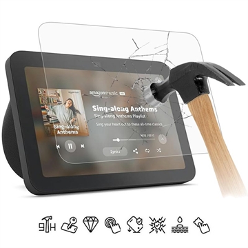 Protecteur d\'écran Amazon Echo Show 8 (2025) en verre trempé - 9H - Case Friendly - Transparente