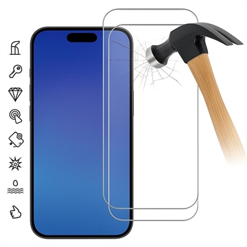 Protecteur d\'écran iPhone 17 Air en verre trempé - 9H - Case Friendly - 2 Pcs. - Transparente