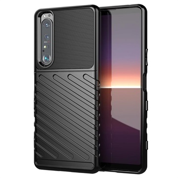 Coque Sony Xperia 1 III en TPU - Série Thunder - Noire