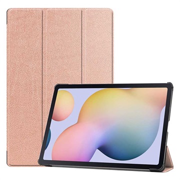 Étui à Rabat Samsung Galaxy Tab S7+/S8+ - Série Tri-Fold - Rose Doré