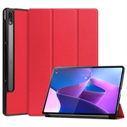 Étui à Rabat Smart Lenovo Tab P12 Pro - Série Tri-Fold - Rouge