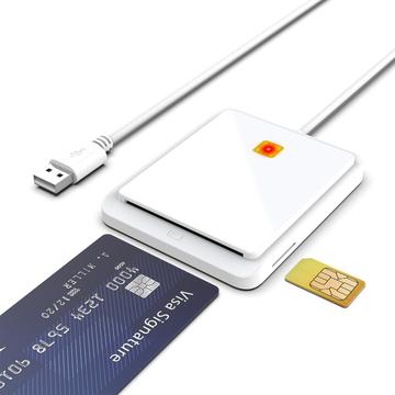 Lecteur de cartes à puce USB 2.0 - SIM, ID, carte bancaire